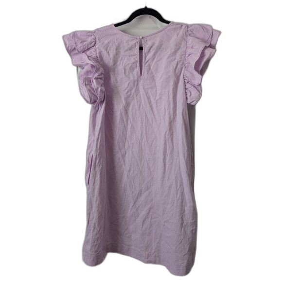 A New Day Ruffle Sleeve Dress Women’s Large Pink Linen Blend Pockets - Picture 5 of 5